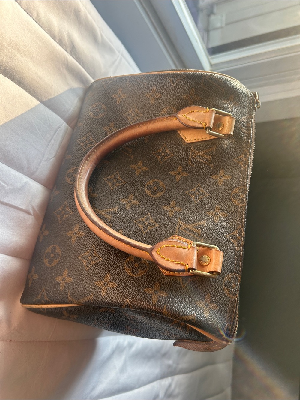 Louis Vuitton Monogram Canvas Satchel in Brown with Vachetta Trim - Picture 3 of 5
